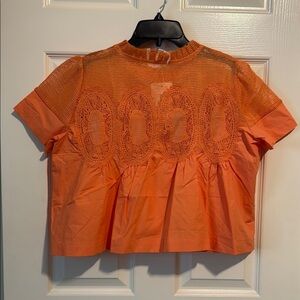 Orange Lace Women's Top